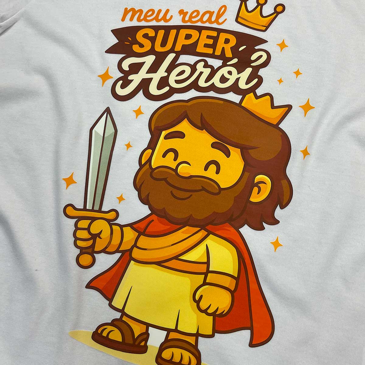 T-Shirt Infantil Branca Meu Real Super Herói