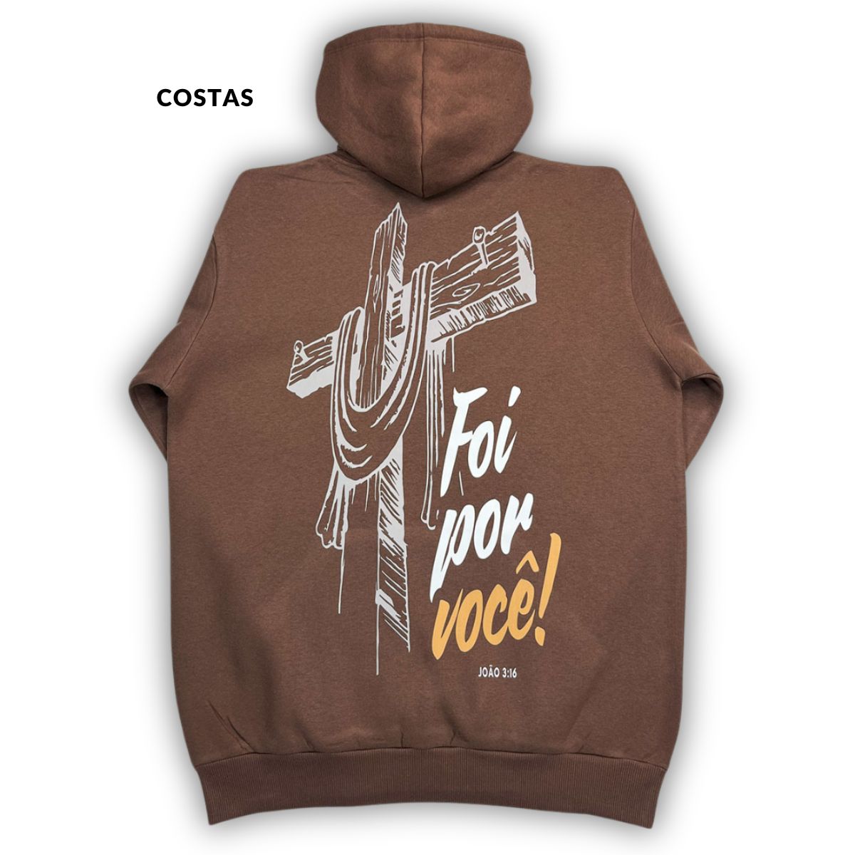 Moletom Canguru Com Capuz Marrom Foi Por Você!