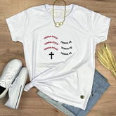 Camiseta Feminina Branca Tenha Foco Tenha Fé