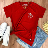 Camiseta Feminina Vermelha Coração
