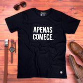 Camiseta Masculina Preta Apenas comece
