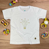 T-Shirt Infantil Branca Haja Luz