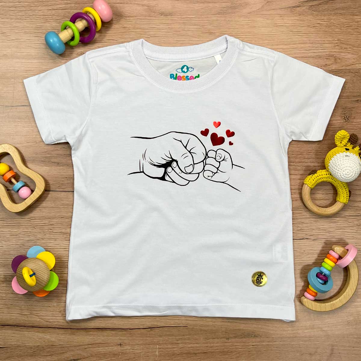 T-Shirt Infantil Branca Toque de Pai e Filho(a) Toque de Pai e Filho(a)