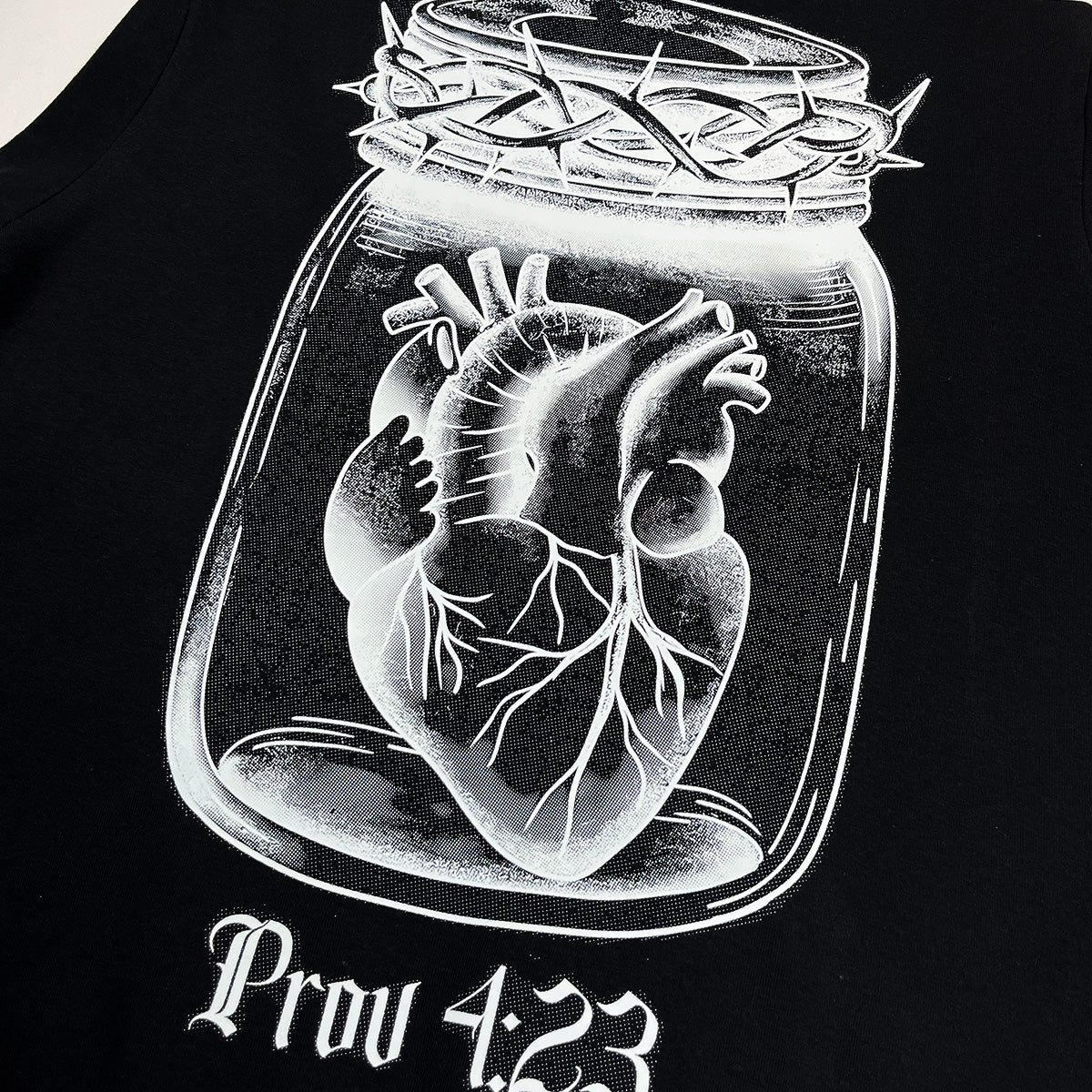 Moletom Canguru Com Capuz Preto Guarda Teu Coração Prov 4:23