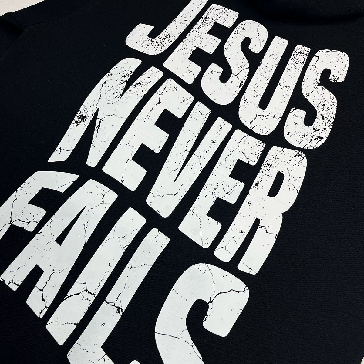 Moletom Canguru Com Capuz Preto Jesus Never Fails