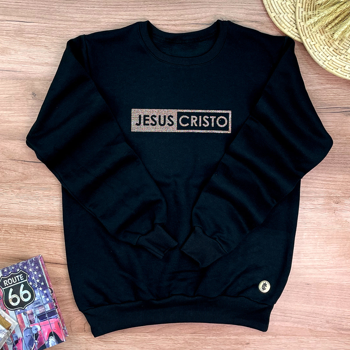 Moletom Preto Jesus Cristo Glitter