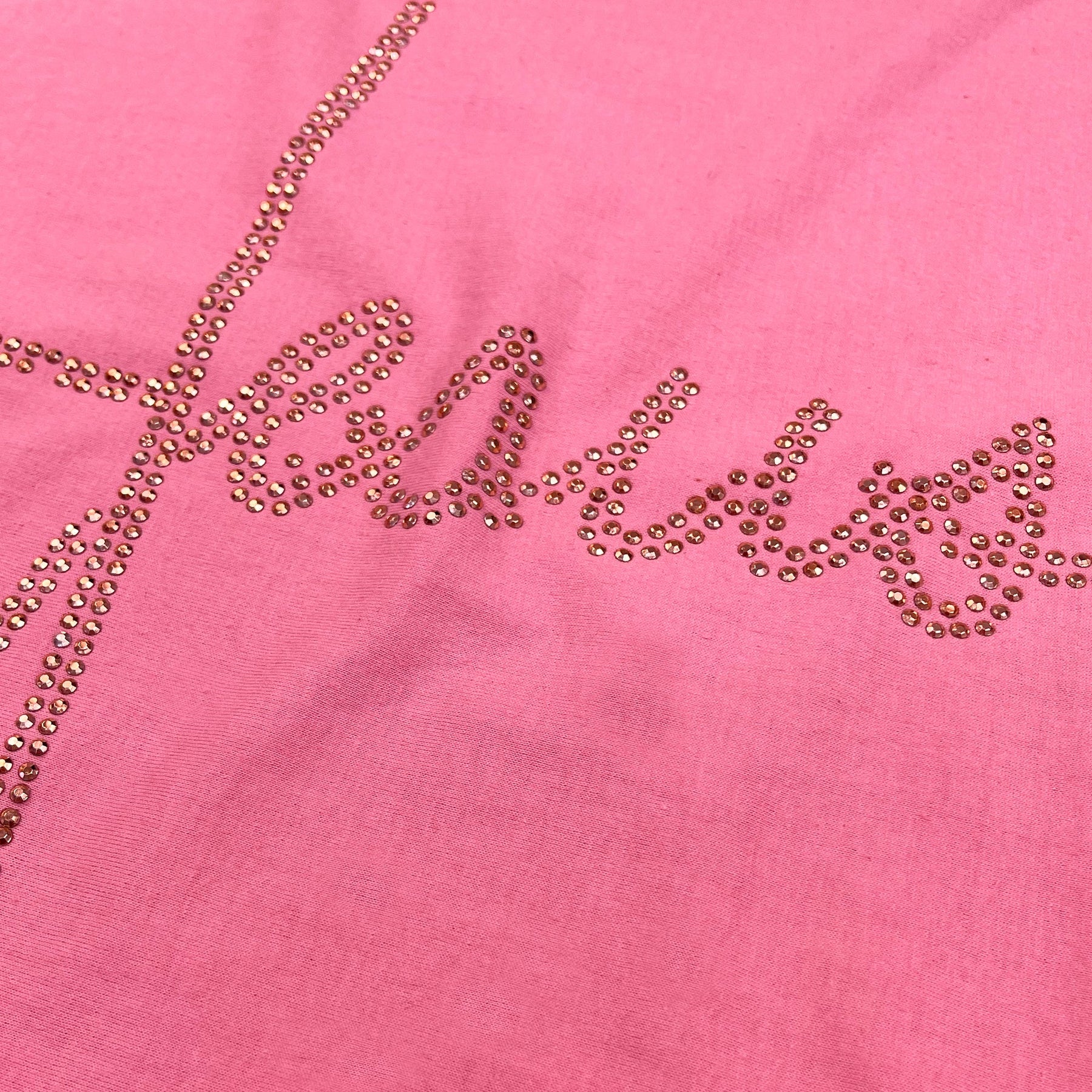 Camiseta Feminina Rosa Jesus Strass