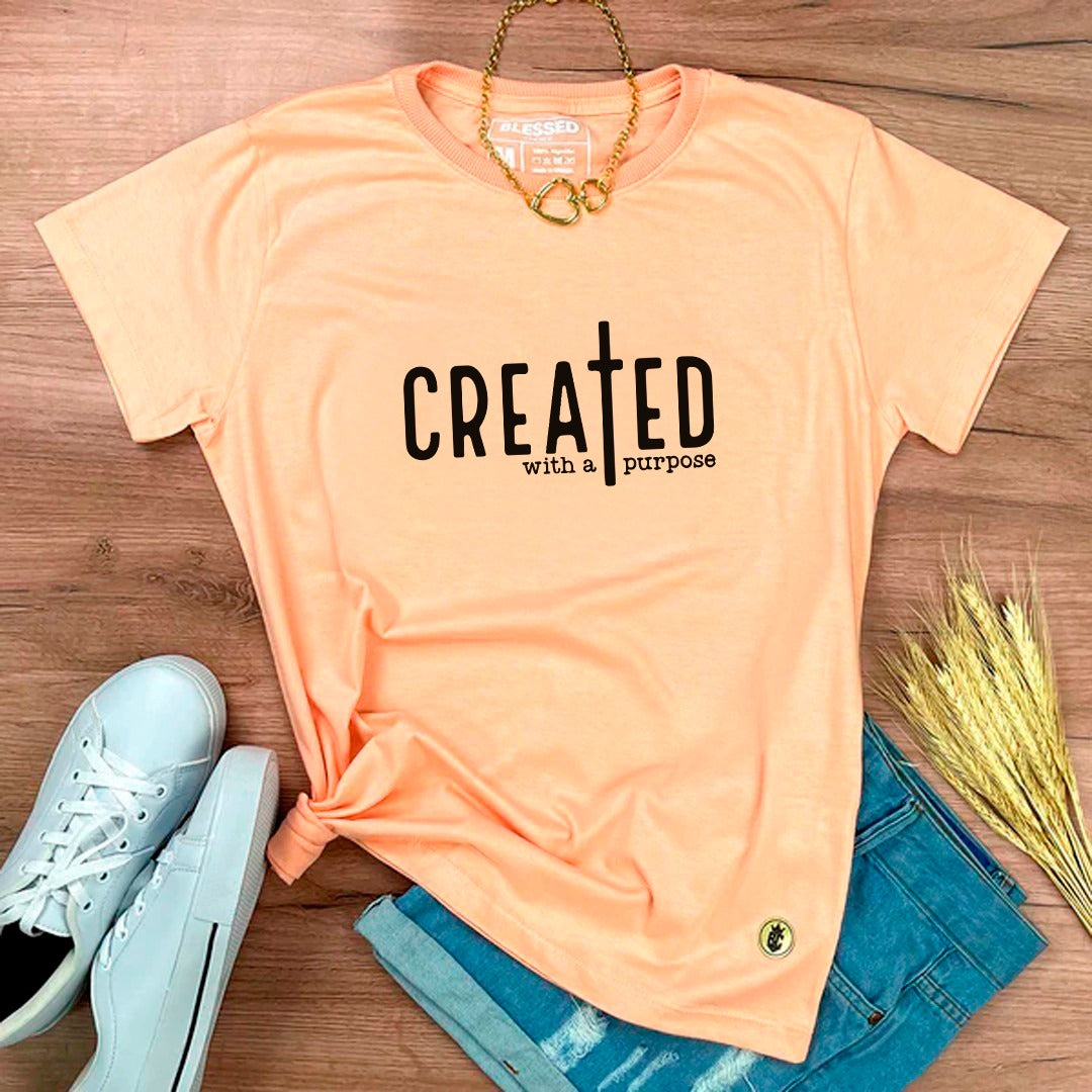 Camiseta Feminina Salmão Created