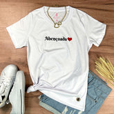 Camiseta Feminina Branca Abençoada