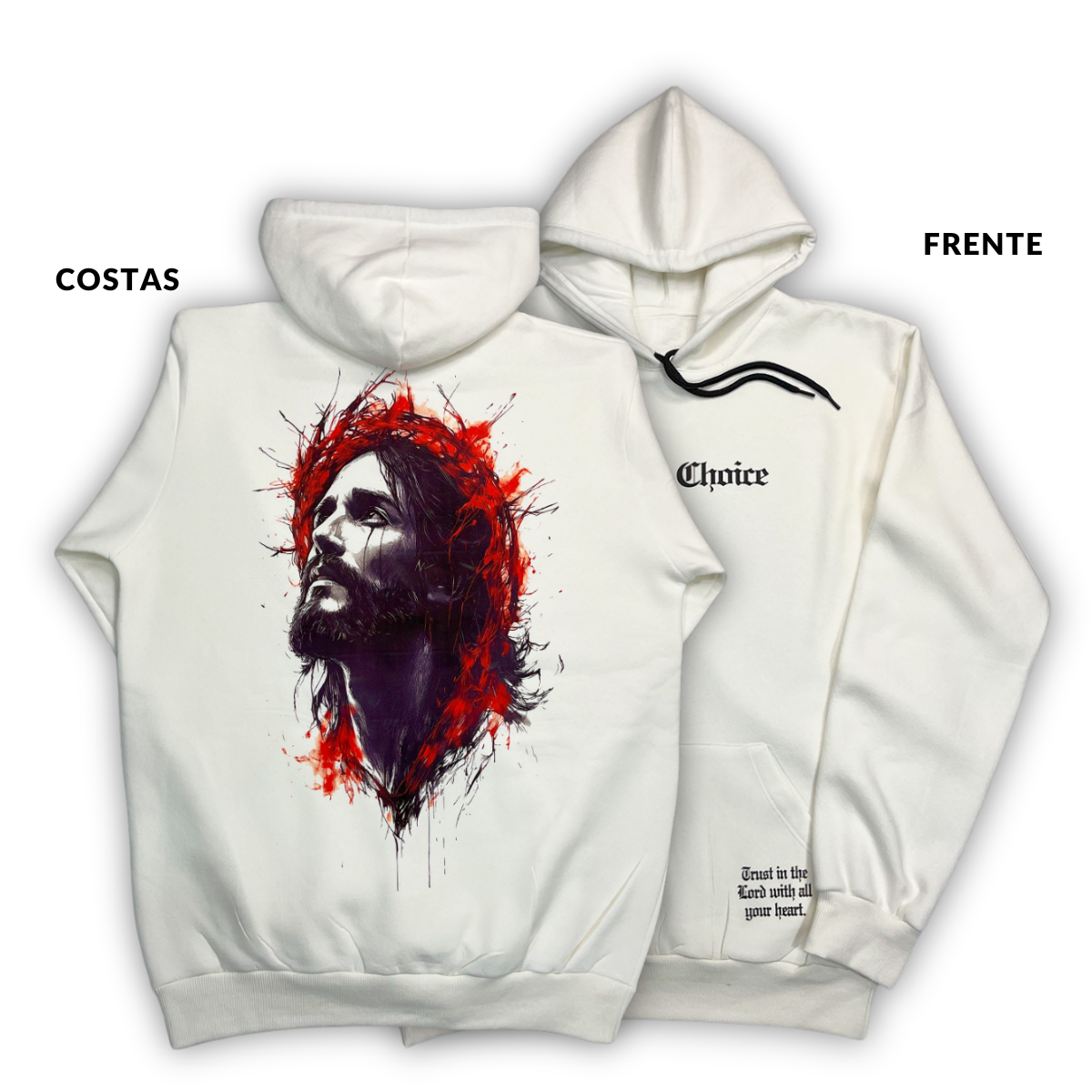 Moletom Canguru Com Capuz Off White Jesus Chorou