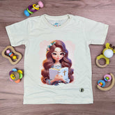 T-Shirt Infantil Off White Garota Bíblia Branca