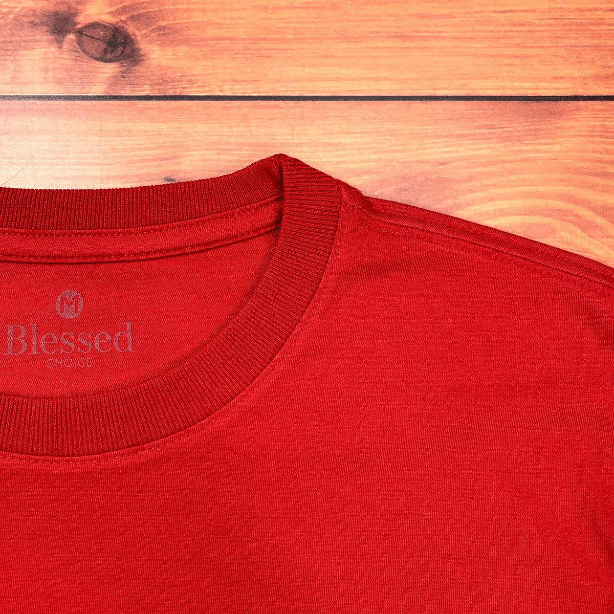 Camiseta Masculina Vermelha Aplique Faith