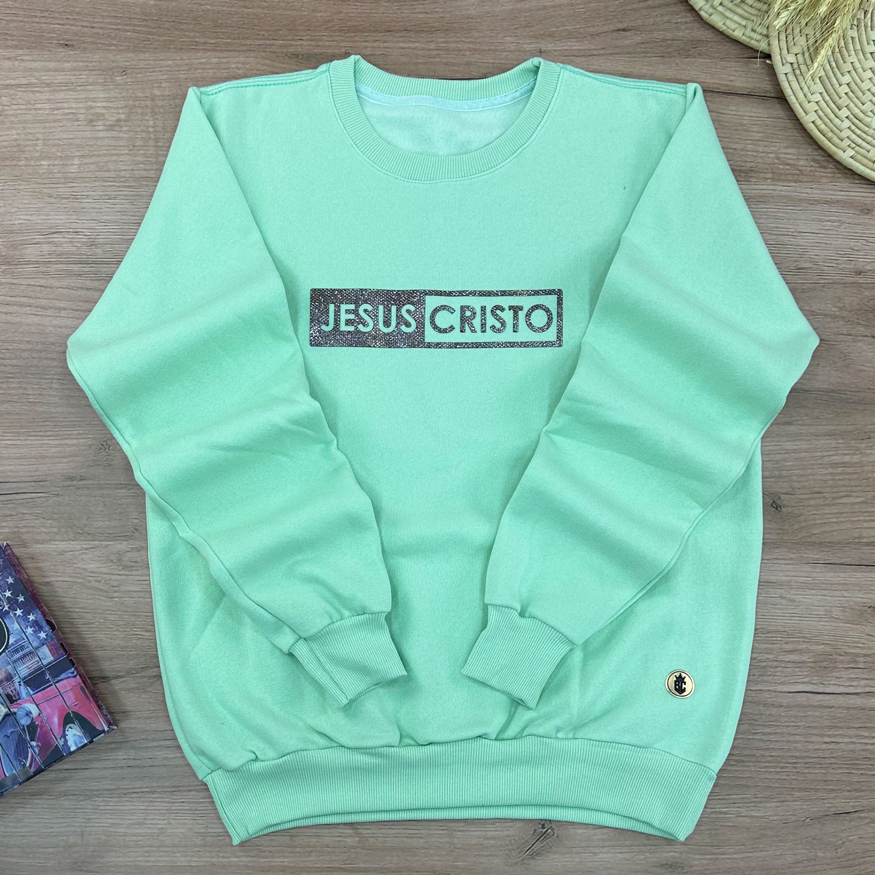 Moletom Menta Jesus Cristo Glitter