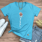Camiseta Feminina Turquesa Mãe Flor