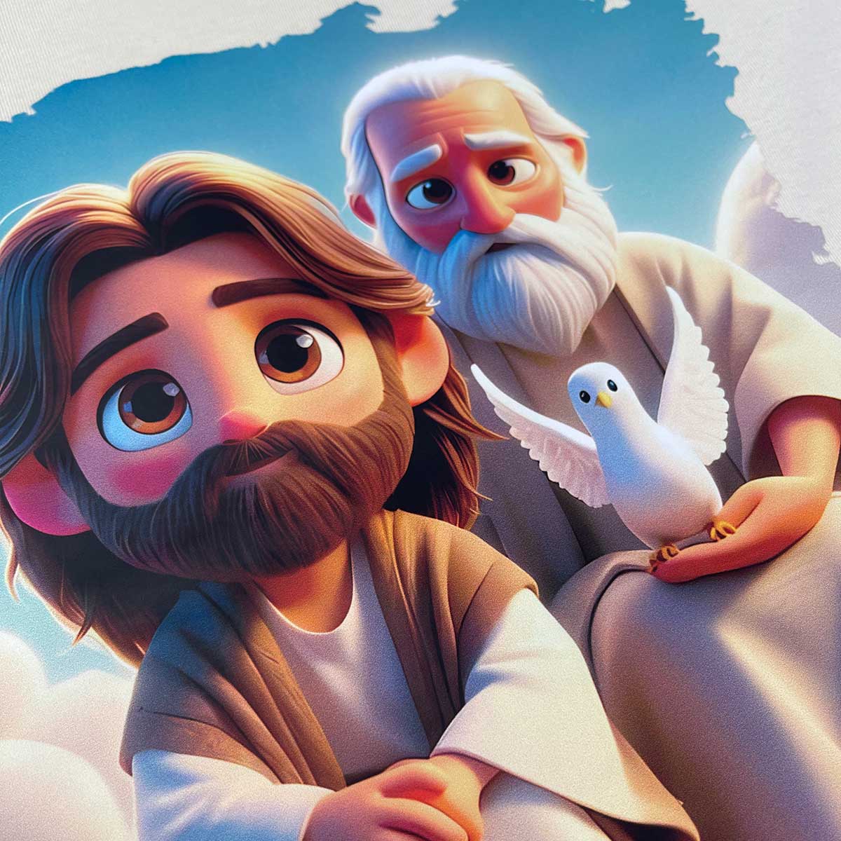 T-Shirt Infantil Branca Jesus e Noé