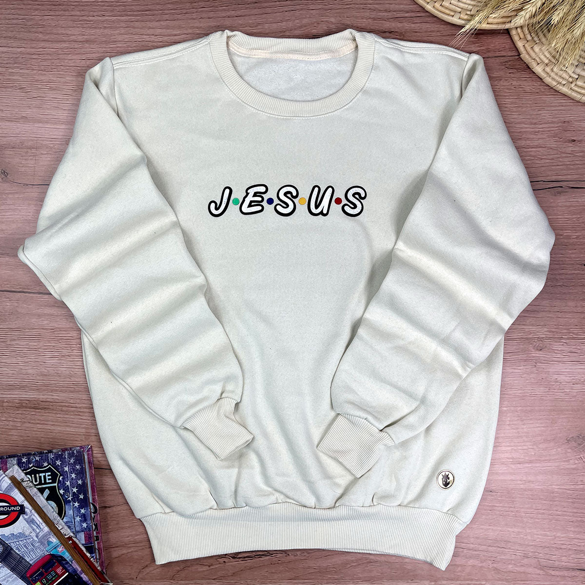 Moletom Off White Aplique J.E.S.U.S