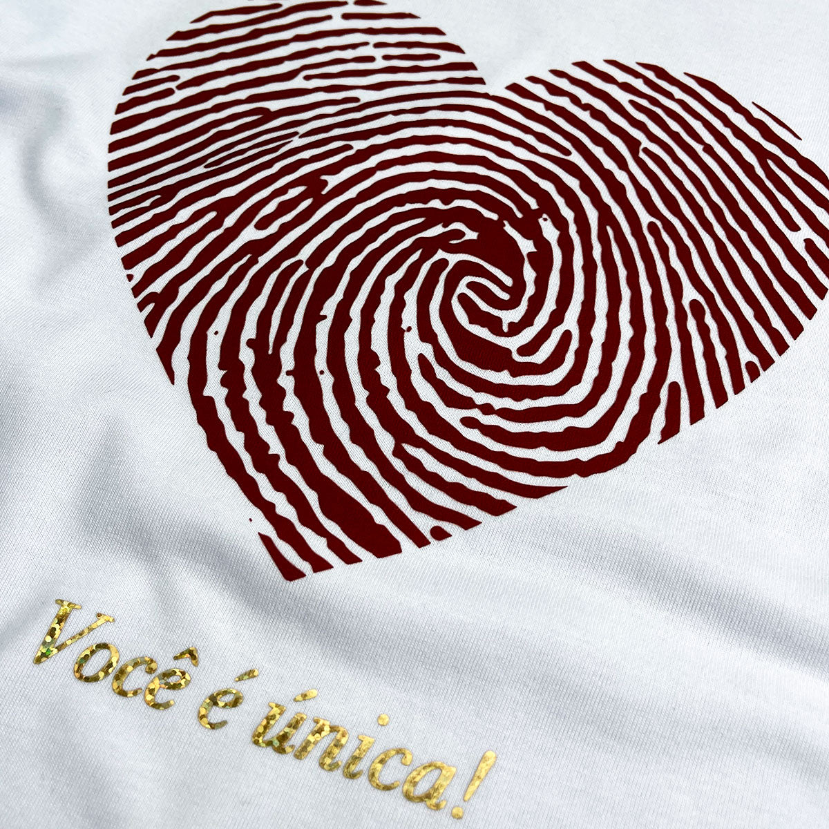 Camiseta Feminina Branca Coração Digital Você É Única