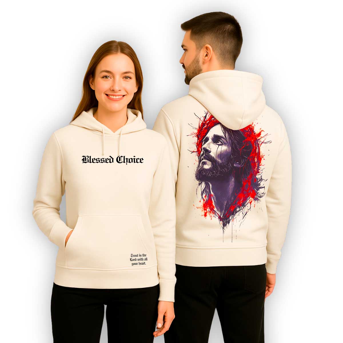 Moletom Canguru Com Capuz Off White Jesus Chorou