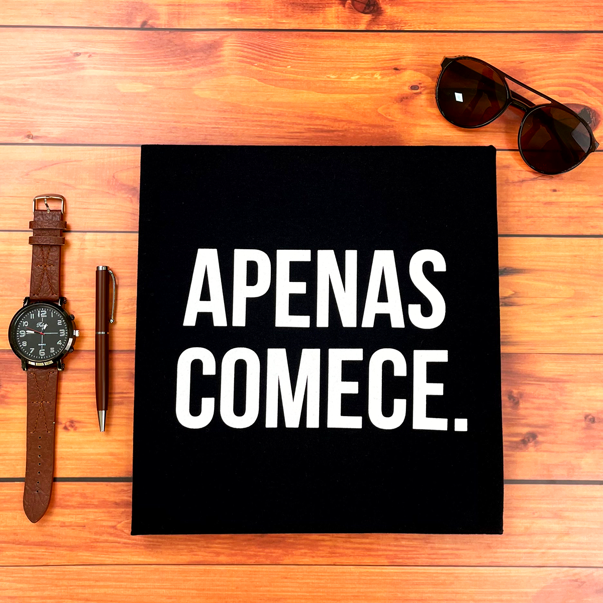 Camiseta Masculina Preta Apenas comece