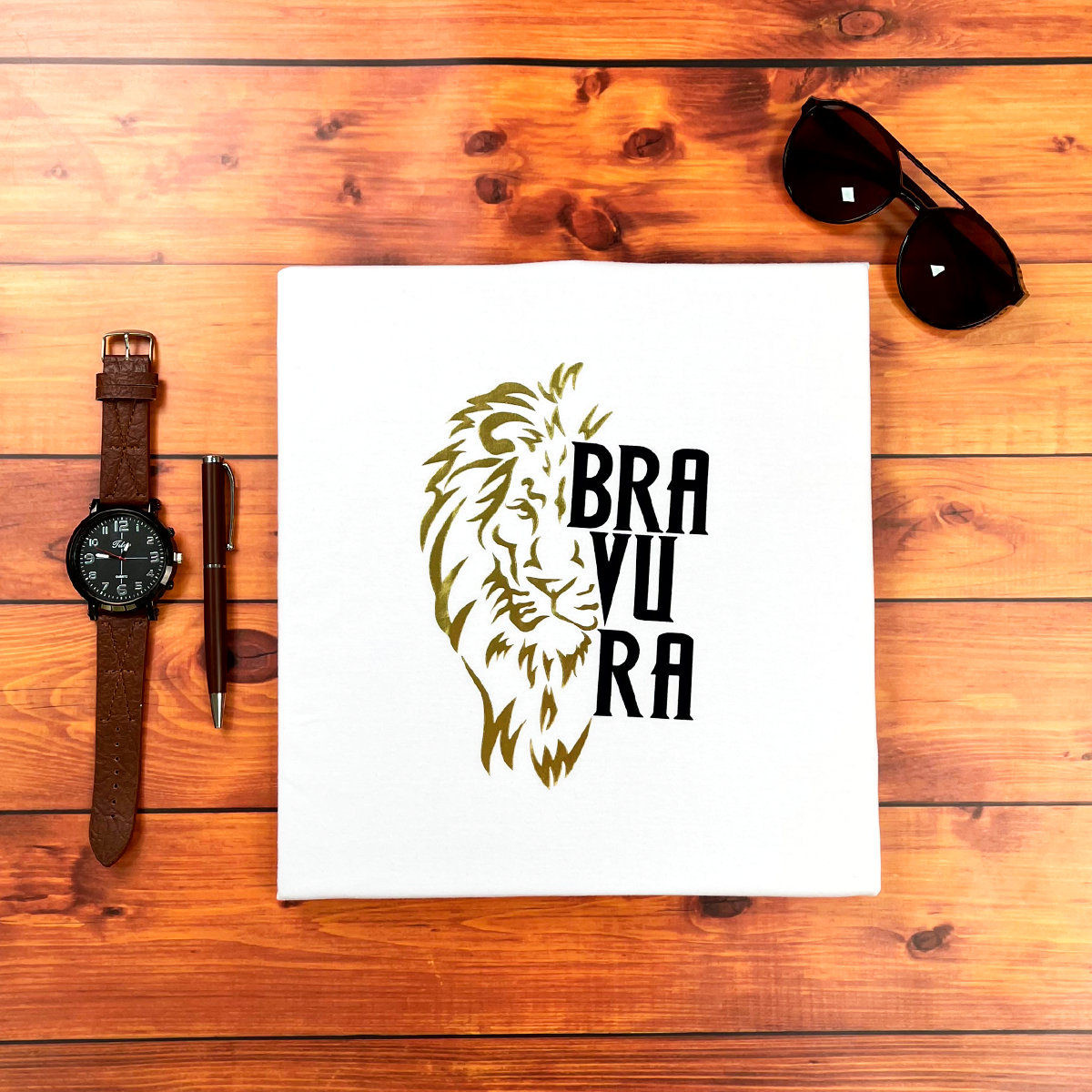 Camiseta Masculina Branca Bravura