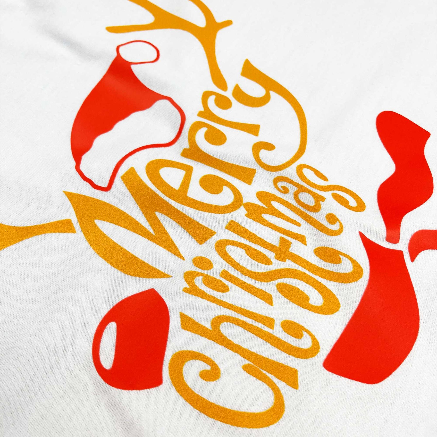 Camiseta Feminina Branca Rena Merry Christmas