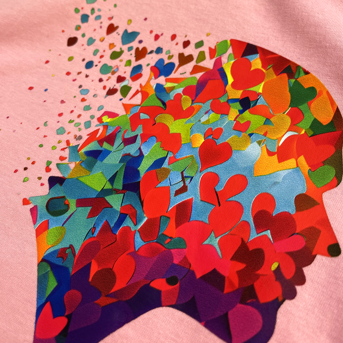 Camiseta Feminina Rosa Coração Pensamento