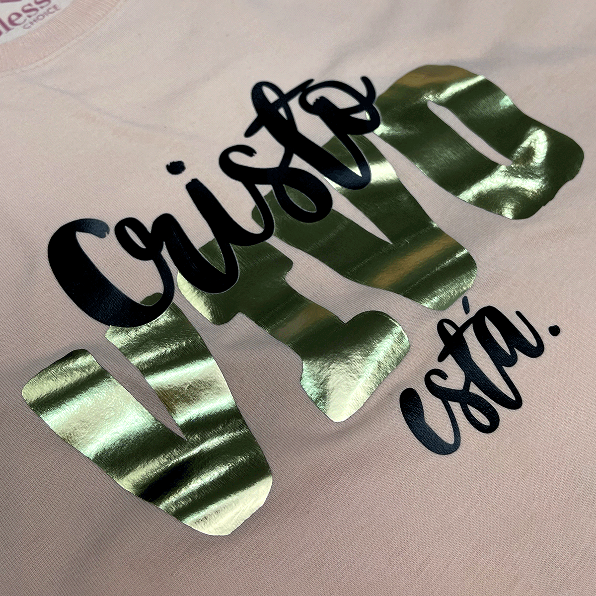 Camiseta Feminina Salmão Cristo Vivo Está