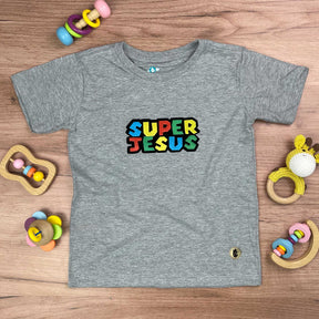 T-Shirt Infantil Cinza Super Jesus