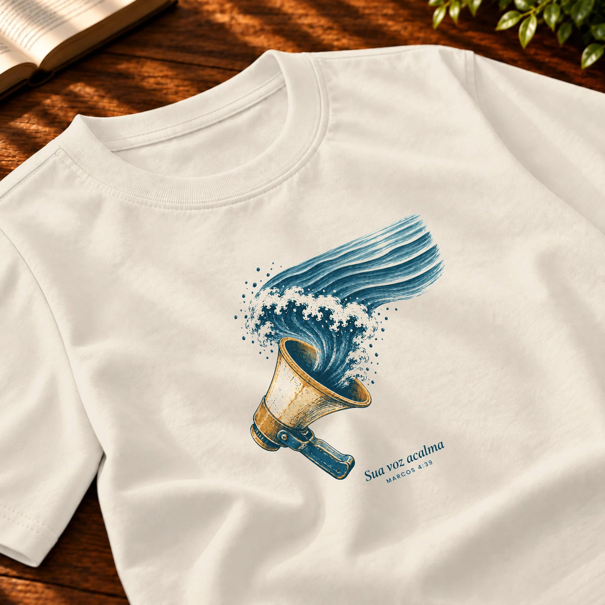 Camiseta Masculina Off White Sua voz acalma