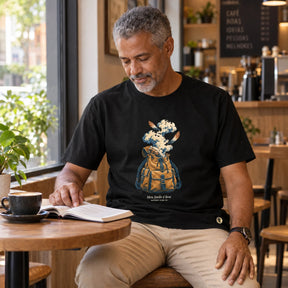 Camiseta Masculina Preta Meu fardo é leve bolsa