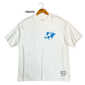 Oversized Off White Full Coração Jesus Saves