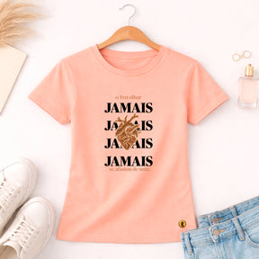 Camiseta Feminina Salmão O Teu Olhar Jamais Se Afastou de mim