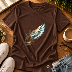 Camiseta Feminina Marrom Cristo me fez livre