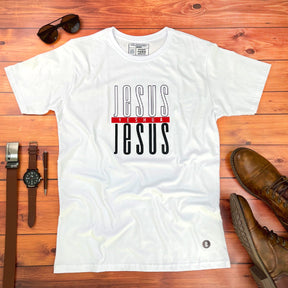 Camiseta Masculina Branca Jesus yeshua