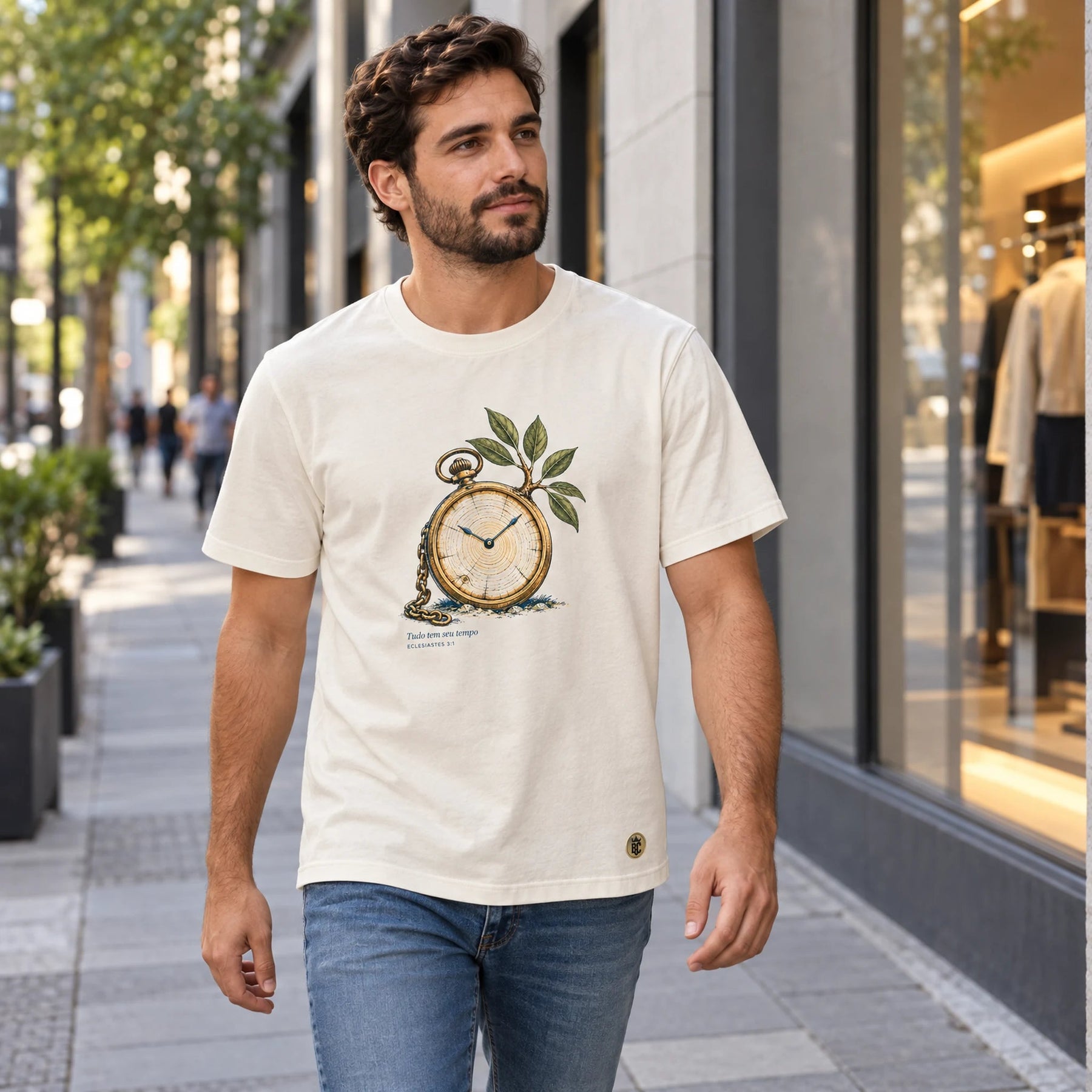 Camiseta Masculina Off White Tudo tem seu tempo