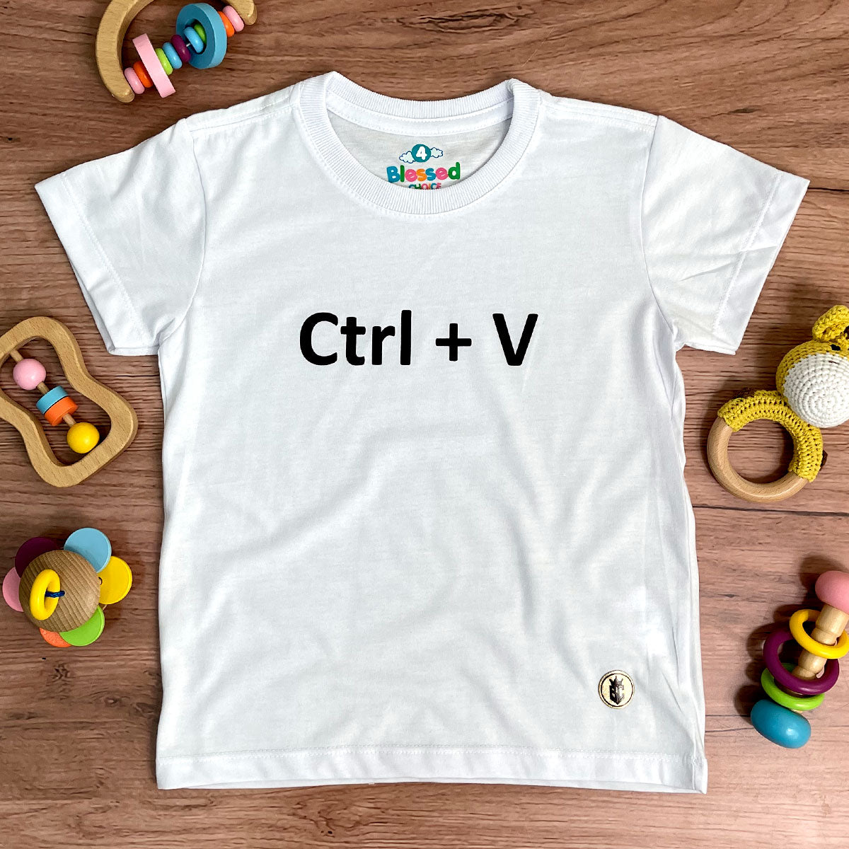 T-Shirt Infantil Branca Ctrl-V