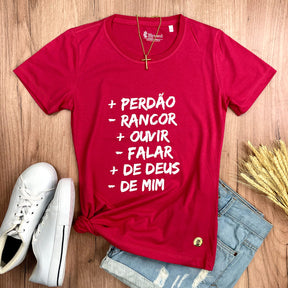 Camiseta Feminina Pink Mais Perdão Menos Rancor