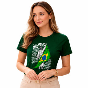 Camiseta Feminina Verde Brasil  E se Meu Povo