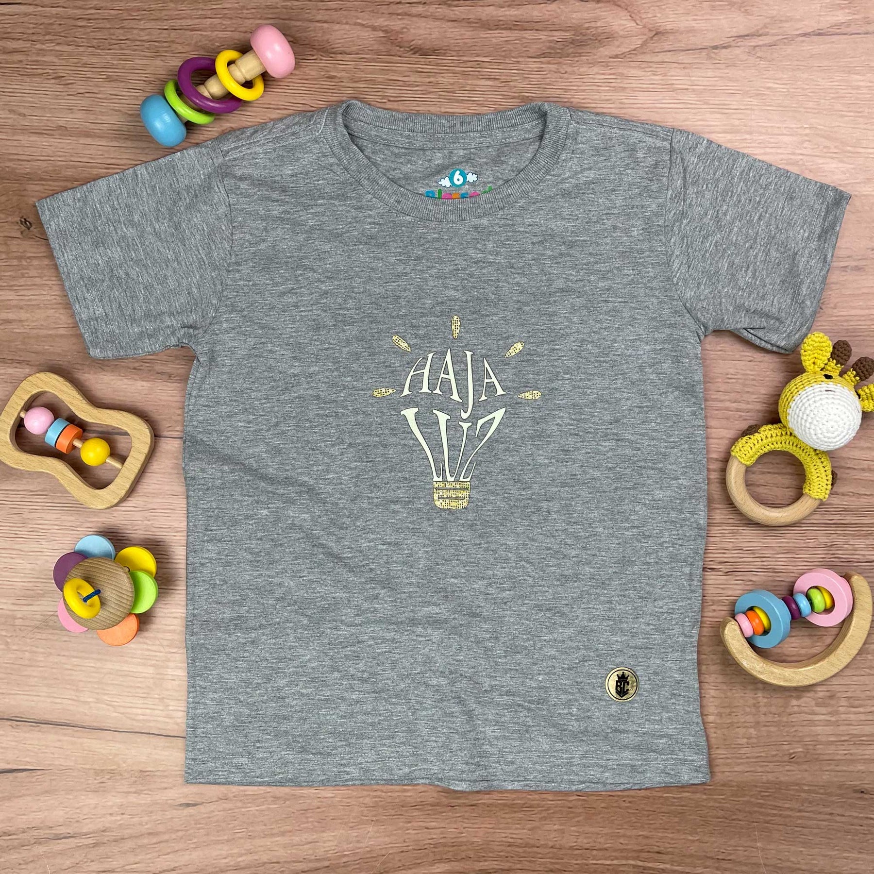 T-Shirt Infantil Cinza Haja Luz