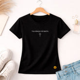 Camiseta Feminina Preta Tua Graça Me Basta