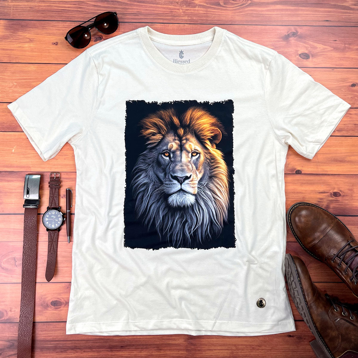 Camiseta Masculina Off White Leão Cinza