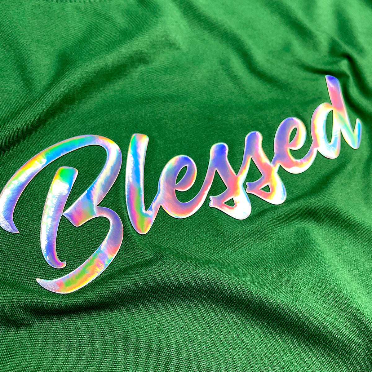 Camiseta Masculina Verde Blessed Holográfico