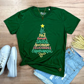 Camiseta Feminina Verde Arvore Fé Paz Colors