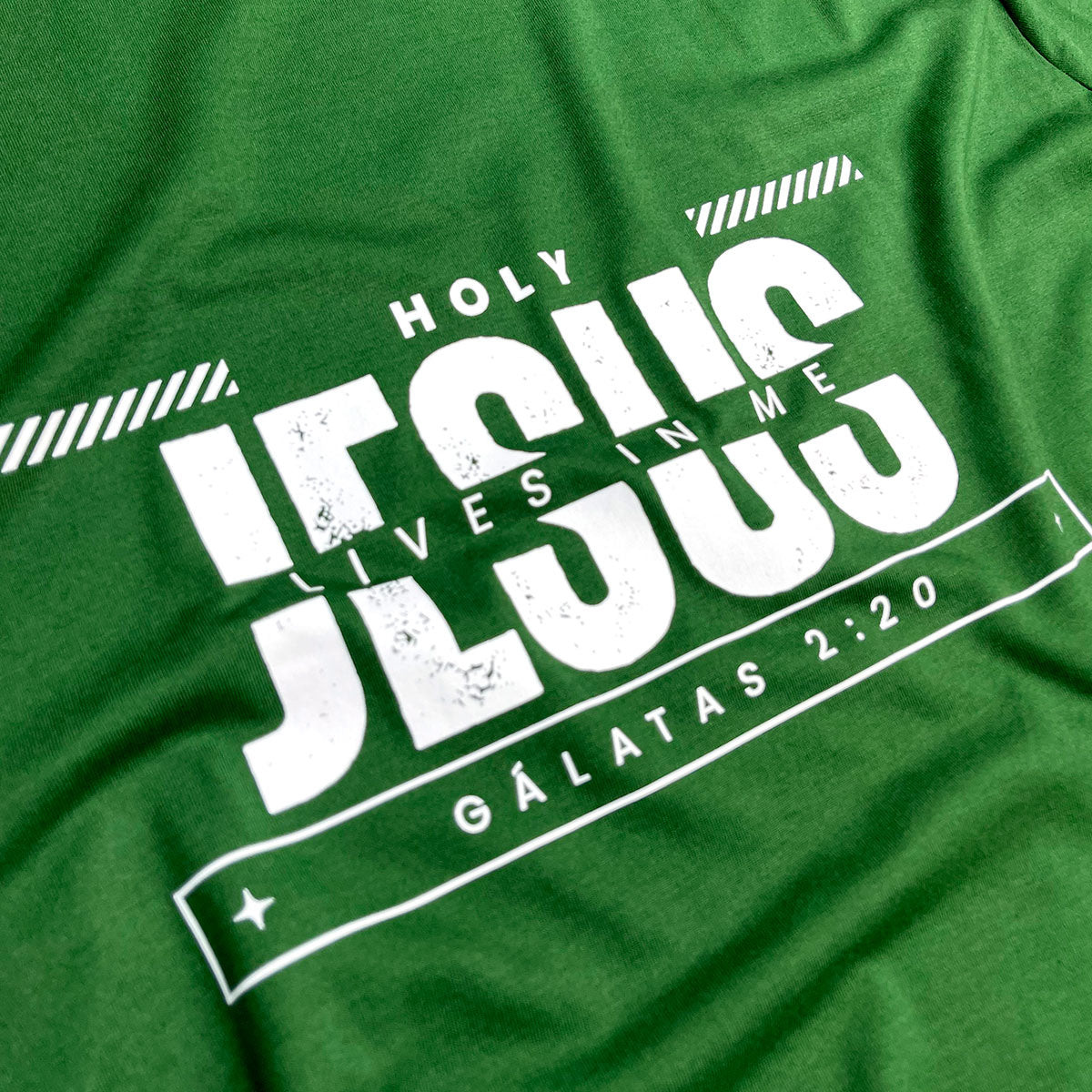 Camiseta Masculina Verde Holy Jesus Lives In