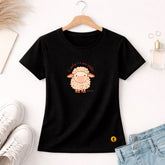 Camiseta Feminina Preta O Senhor é o Meu Pastor Ovelha
