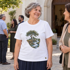 Camiseta Feminina Branca Plantado junto às águas