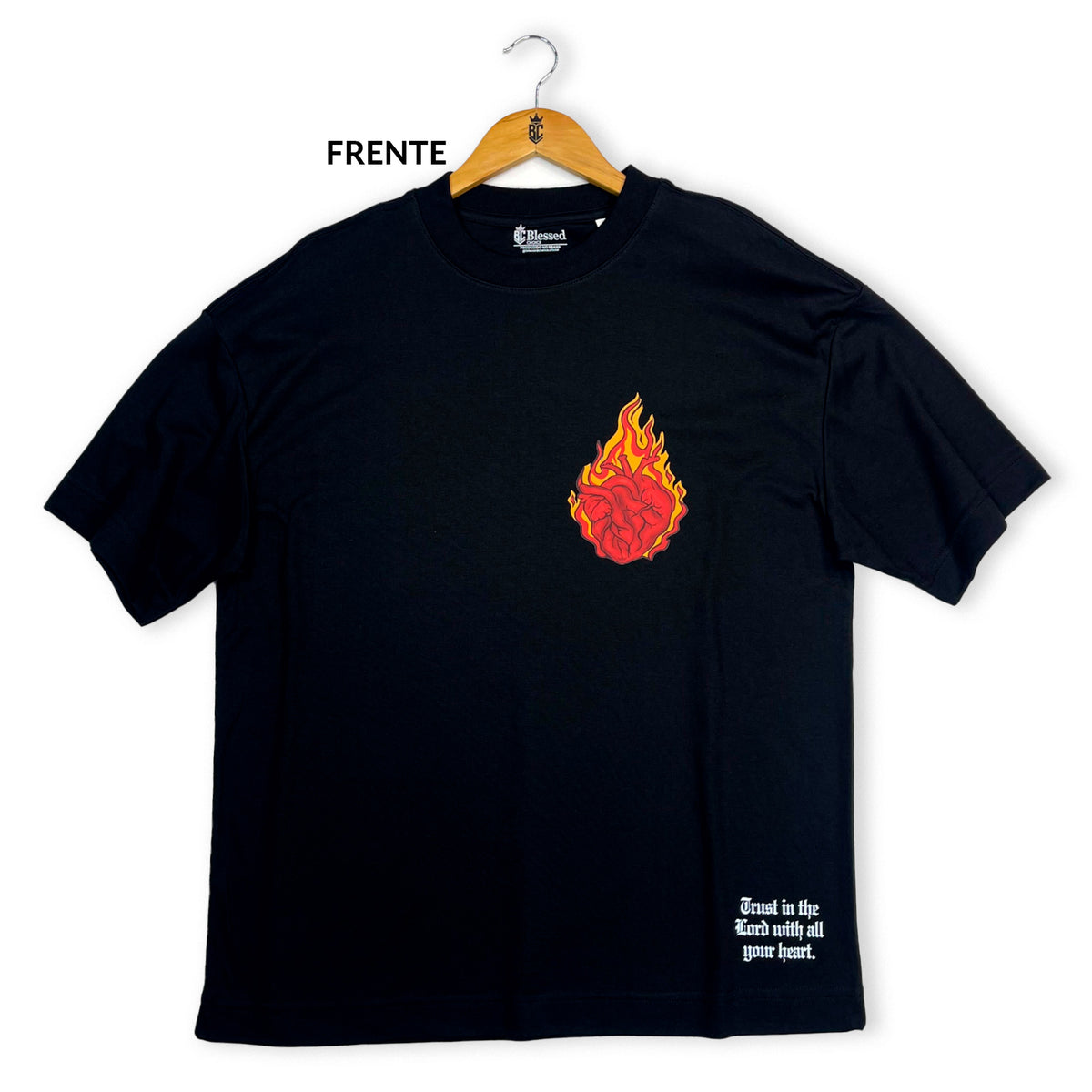 Oversized Preta Full O Fogo Não Se Apagará