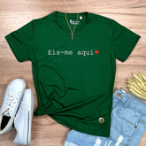 Camiseta Feminina Verde Eis-me Aqui
