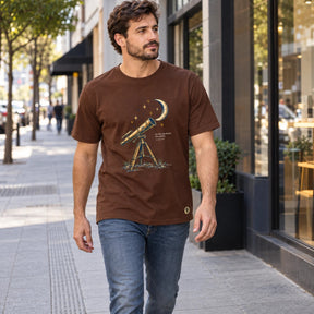 Camiseta Masculina Marrom Os céus declaram Sua glória
