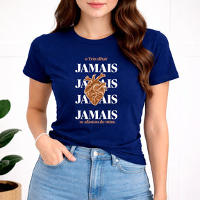 Camiseta Feminina Azul O Teu Olhar Jamais Se Afastou de mim